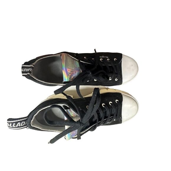 Palladium Women's Revolt LO TX Chunky Platform Sneakers Black & Marshmallow 10 - Picture 2 of 10